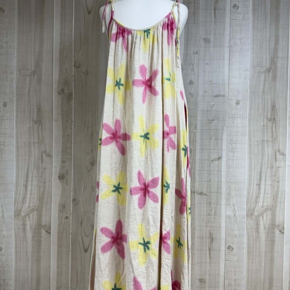 NWT Charlie Joe Maxi Sundress Beach Floral Boho Linen Cotton Boutique Wear - Picture 8 of 14